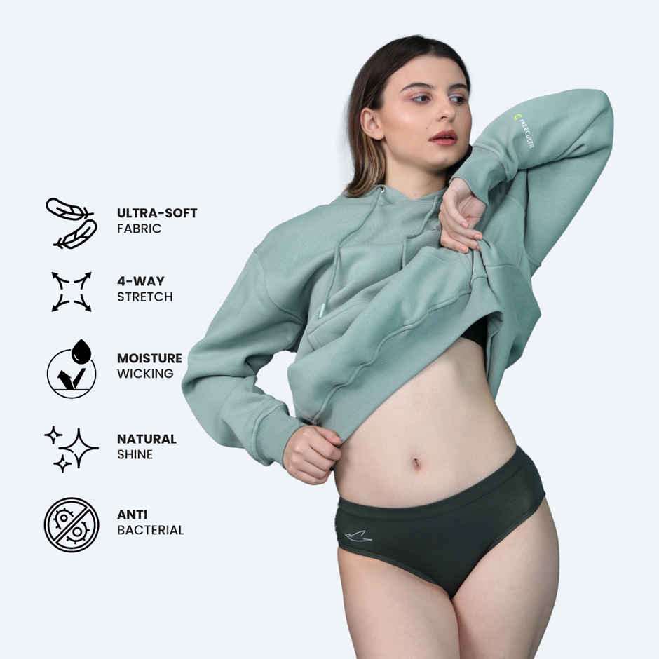 Freecultr Women Hipster-Pack of 3 Color Avocado green,Port wine,Sable Black Size - S Panty