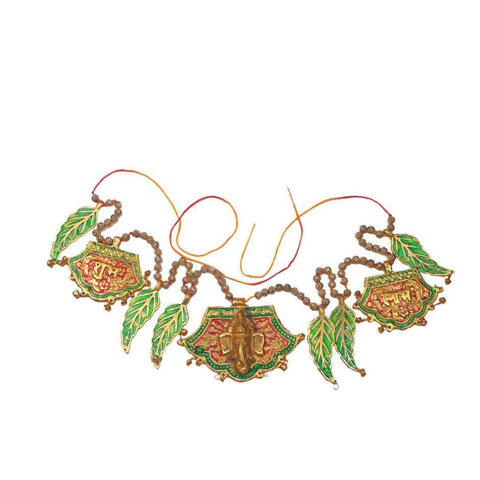 Pankhi Ganesh Farsa Bandarwan Shubh Laabh Toran | Gold & Green | Devnidhii