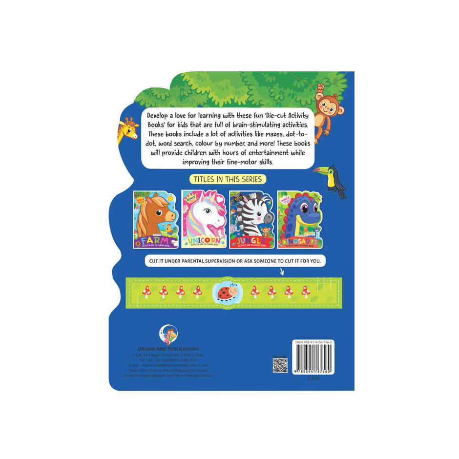 Dreamland Jungle Activity and Colouring Book Die Cut Shape 48 Pages