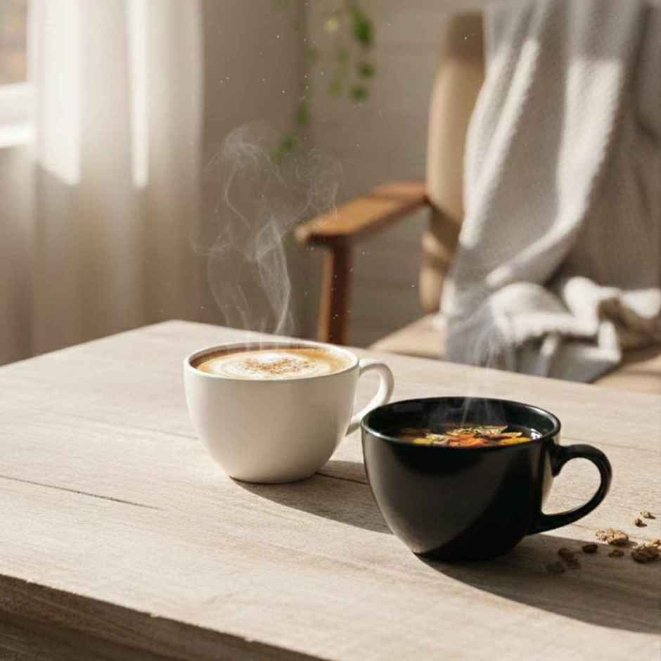BlackCarrot Coffee Mug Set | Animal Bone Ash Free Porcelain | White and Black