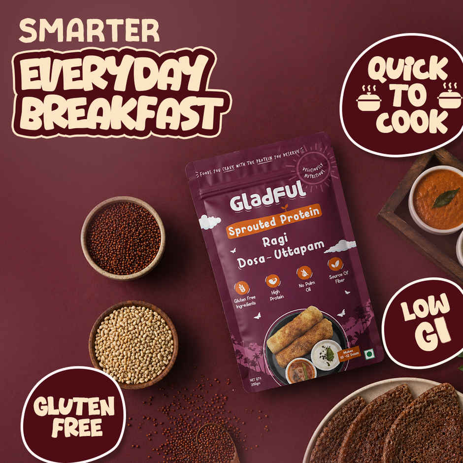 Gladful Sprouted Ragi Dosa