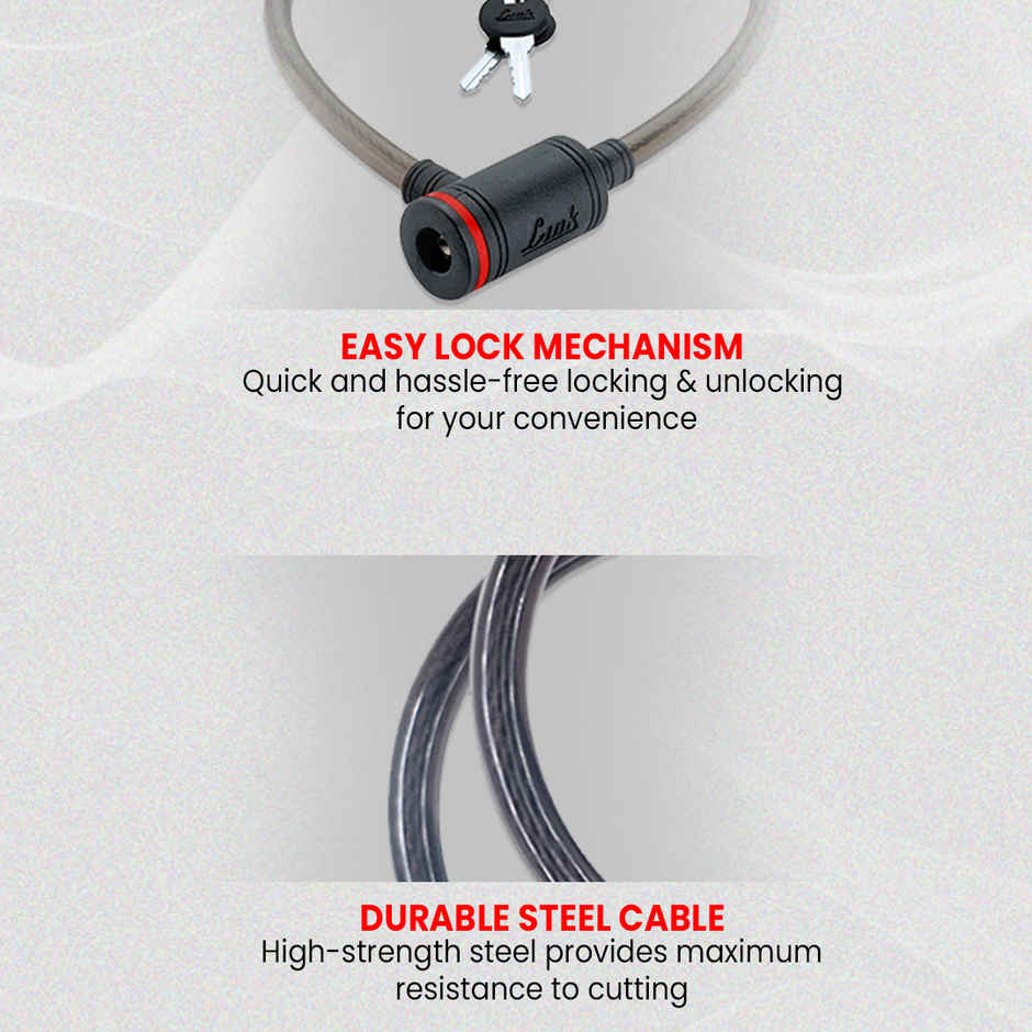 Link Multipurpose Cycles Cable Lock Assorted For also Bikes | Helmets or Scooters CL-03