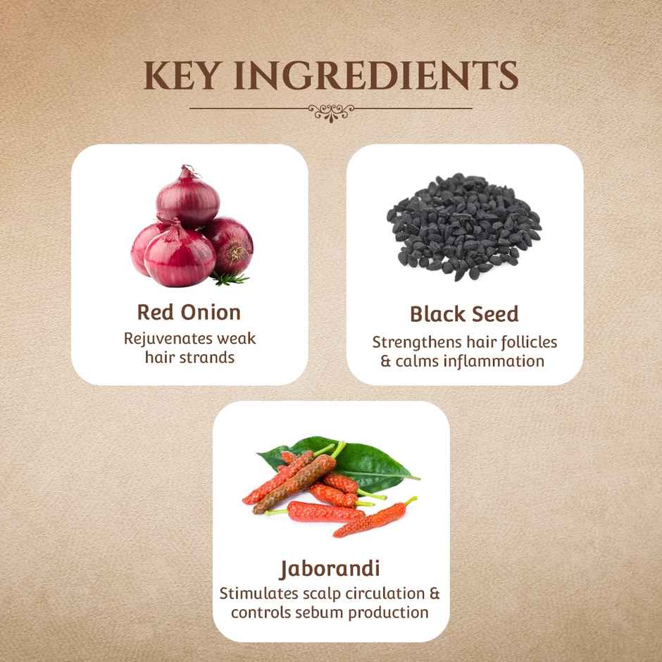 Khadi Essentials Red Onion & Black Seed Oil Hair Growth Oil For Stronger & Shiny Hair