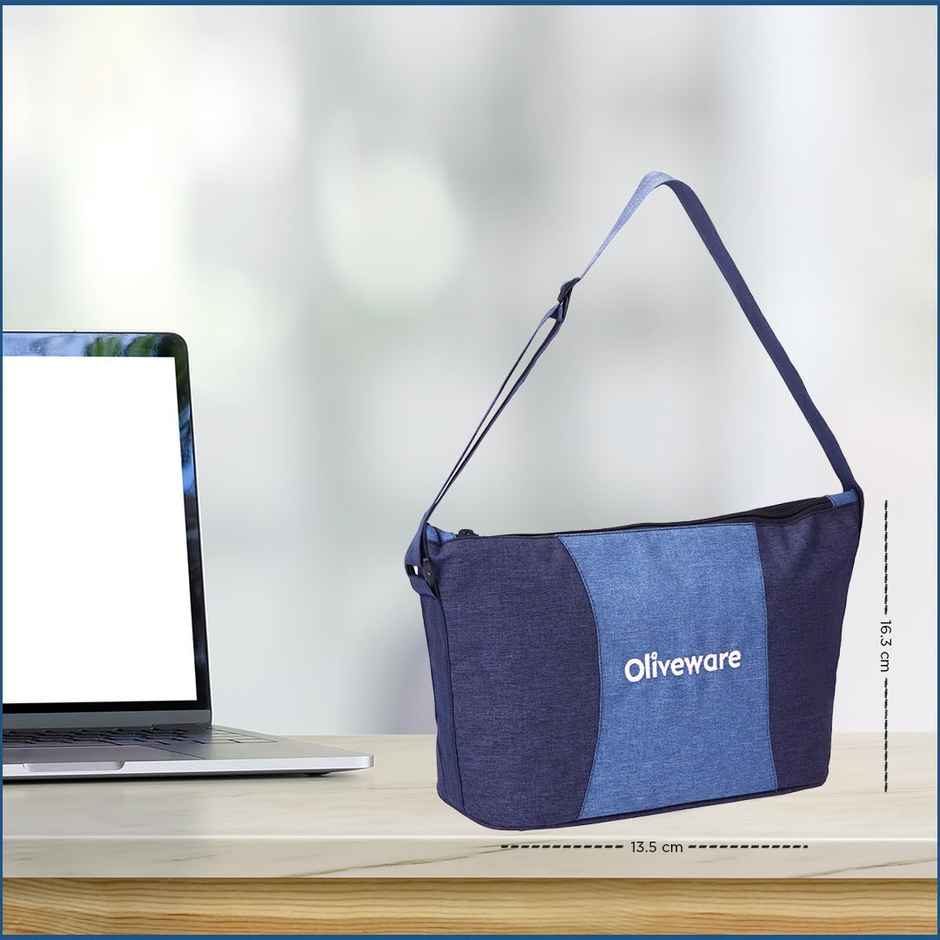 Oliveware Olive Glass Lunch Box, Insulated Fabric Bag, Leak Proof & Microwave Set of 4 - Blue