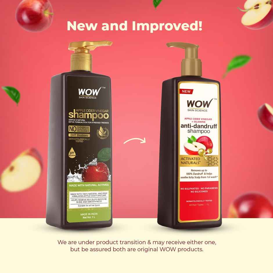 Wow Skin Science Apple Cider Vinegar Shampoo Restores Shine & Smoothness