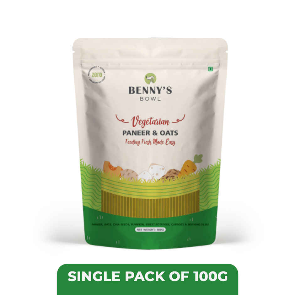 Bennys Bowl Fresh Wet Dog Food Paneer Oats