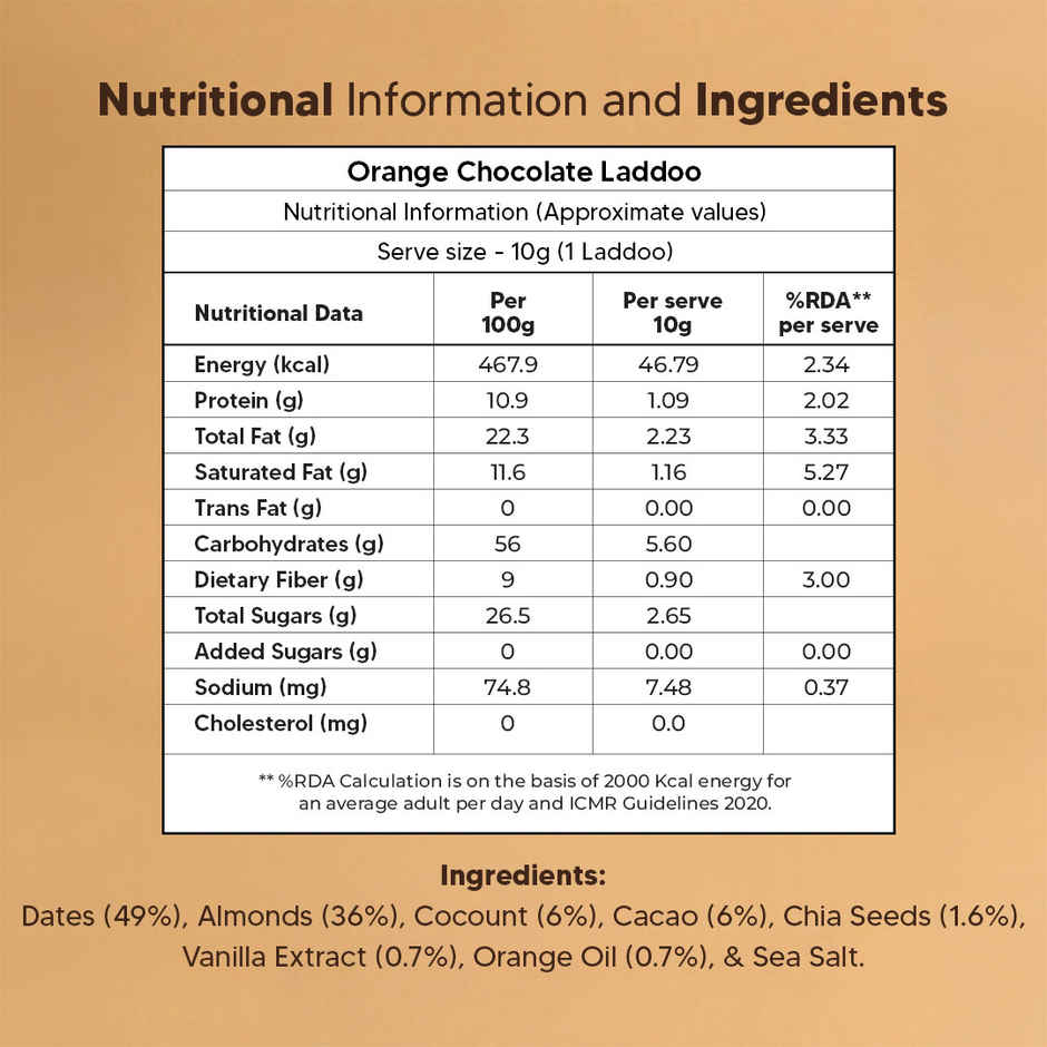 Eat Better Co Orange & Chocolate Laddoos | No Added Sugar | High Protein, Truly Natural
