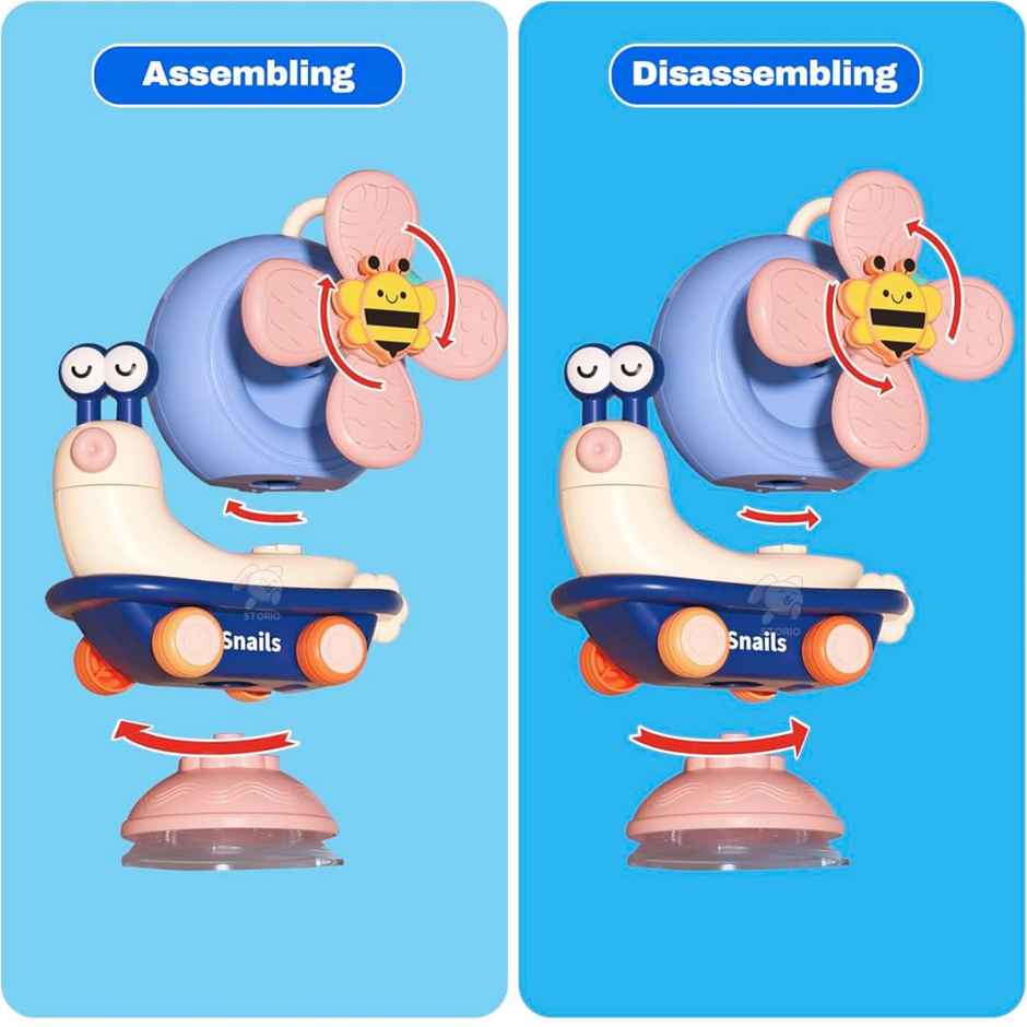 Storio 5-In-1 Suction Spinster Windmill Toy | Blue