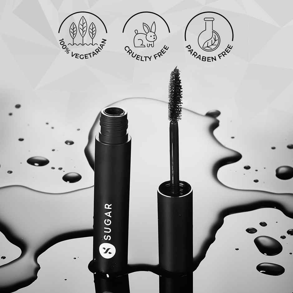 SUGAR Cosmetics Uptown Curl - Lengthening Mini Mascara - 01 Black Beauty (Black Mascara)