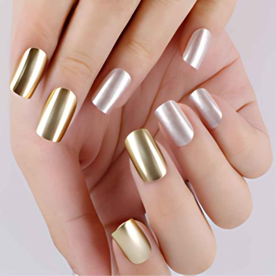 Sanfe Instant Stick On Nails - Golden Chrome