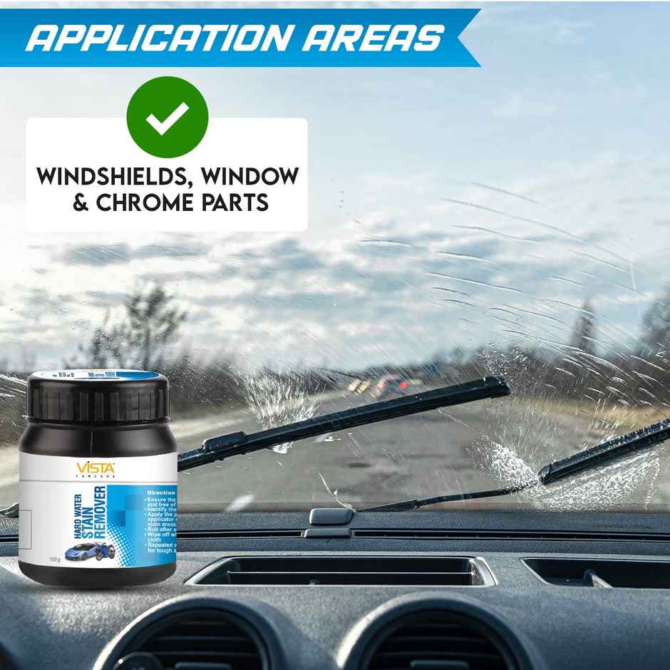 Autofy Multipurpose Microfiber Car Cleaning Cloth (Pack Of 4) - Assorted | 800 Gsm | 40 Cm X 40 Cm (1pc) & Vista Auto Care Hard Water Stain Remover (100g) Combo