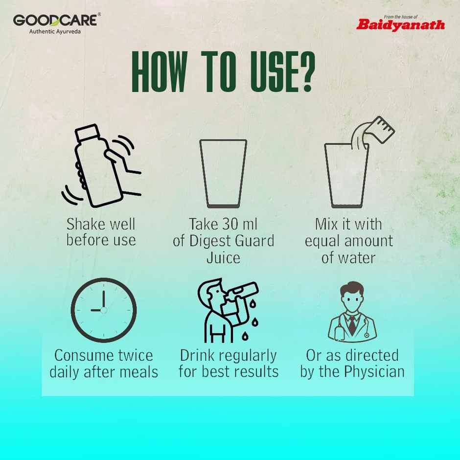 Goodcare Digest Guard Juice For Healthy Gut And Helps Relive Bloating With Power Of 6 Ayurveda Herb