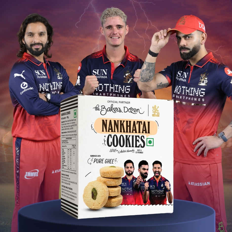 The Baker's Dozen Nankhatai Cookies | Handmade Cookies Made with Pure Ghee | Adorned with Pistachios