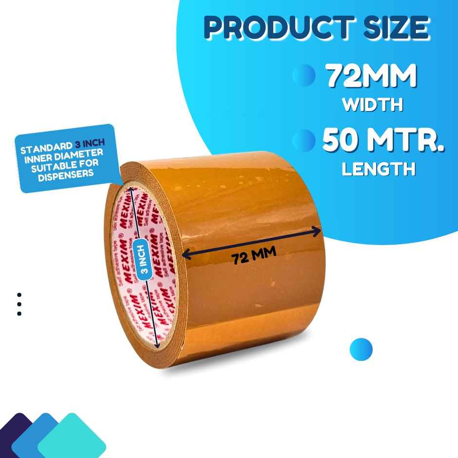 ABK Brown Bopp Packaging Tapes | 72 mm x 50 m x 50 micron | Pack of 1