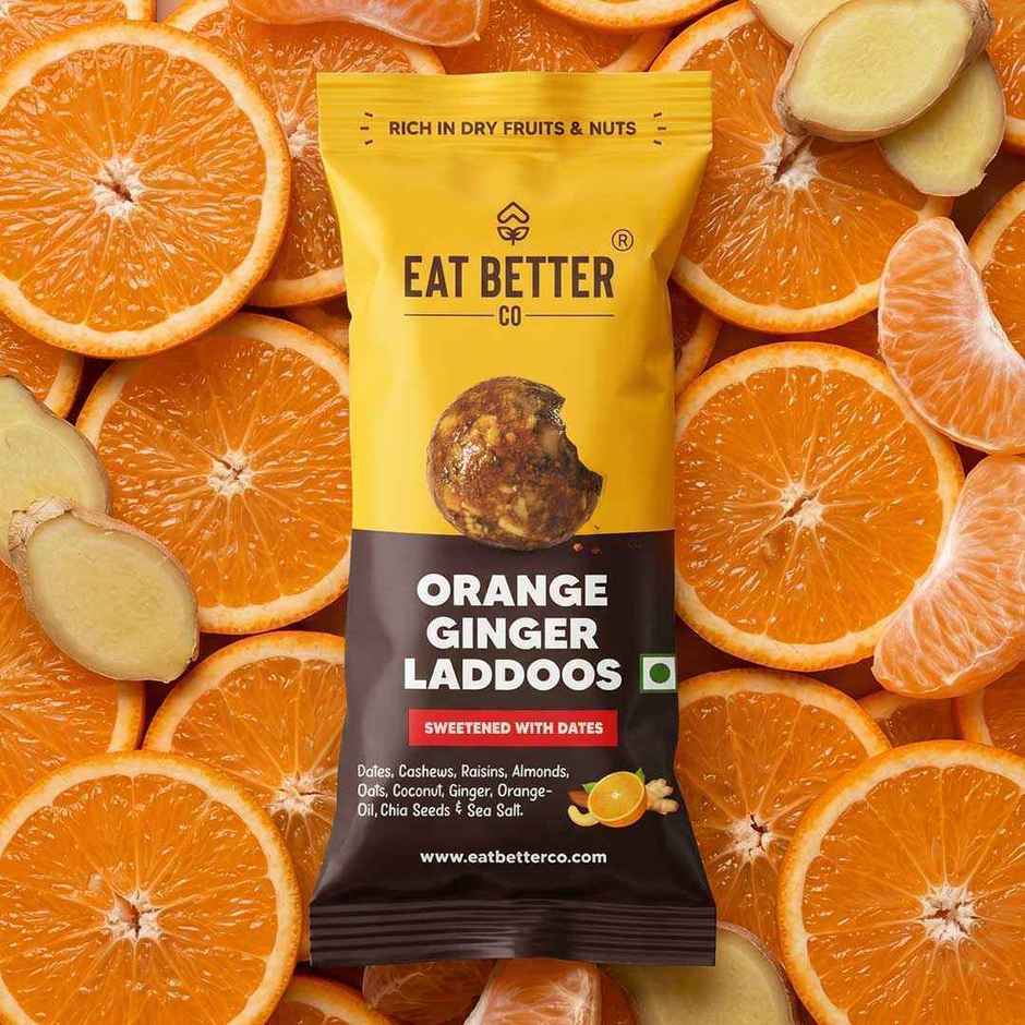 Eat Better Co Orange & Ginger Laddoos High Protein, Truly Natural