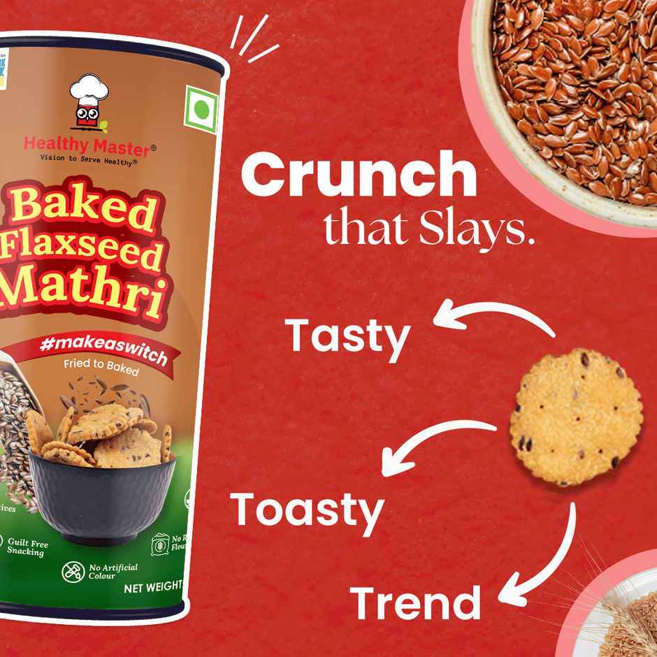Healthy Master Baked Wheat Mathri | Flax seed