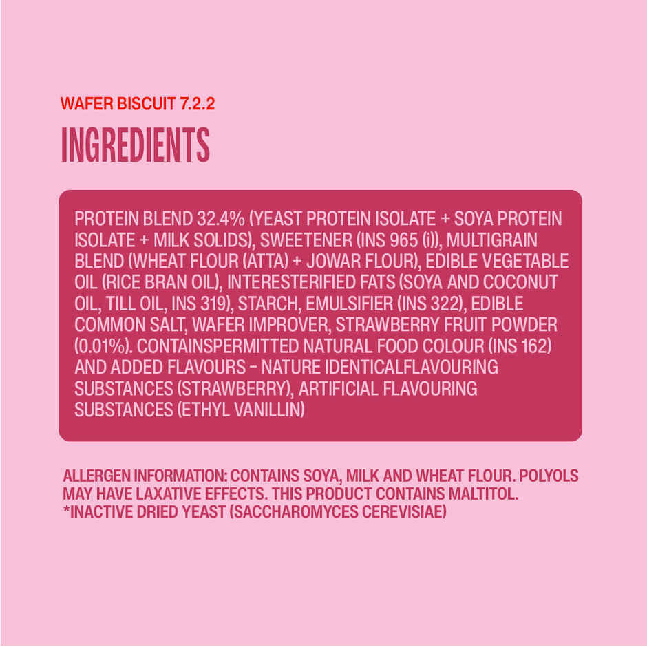 SuperYou 10g Protein Wafer Bar - Strawberry Creme (Made with Atta & Jowar. No Added Sugar.)