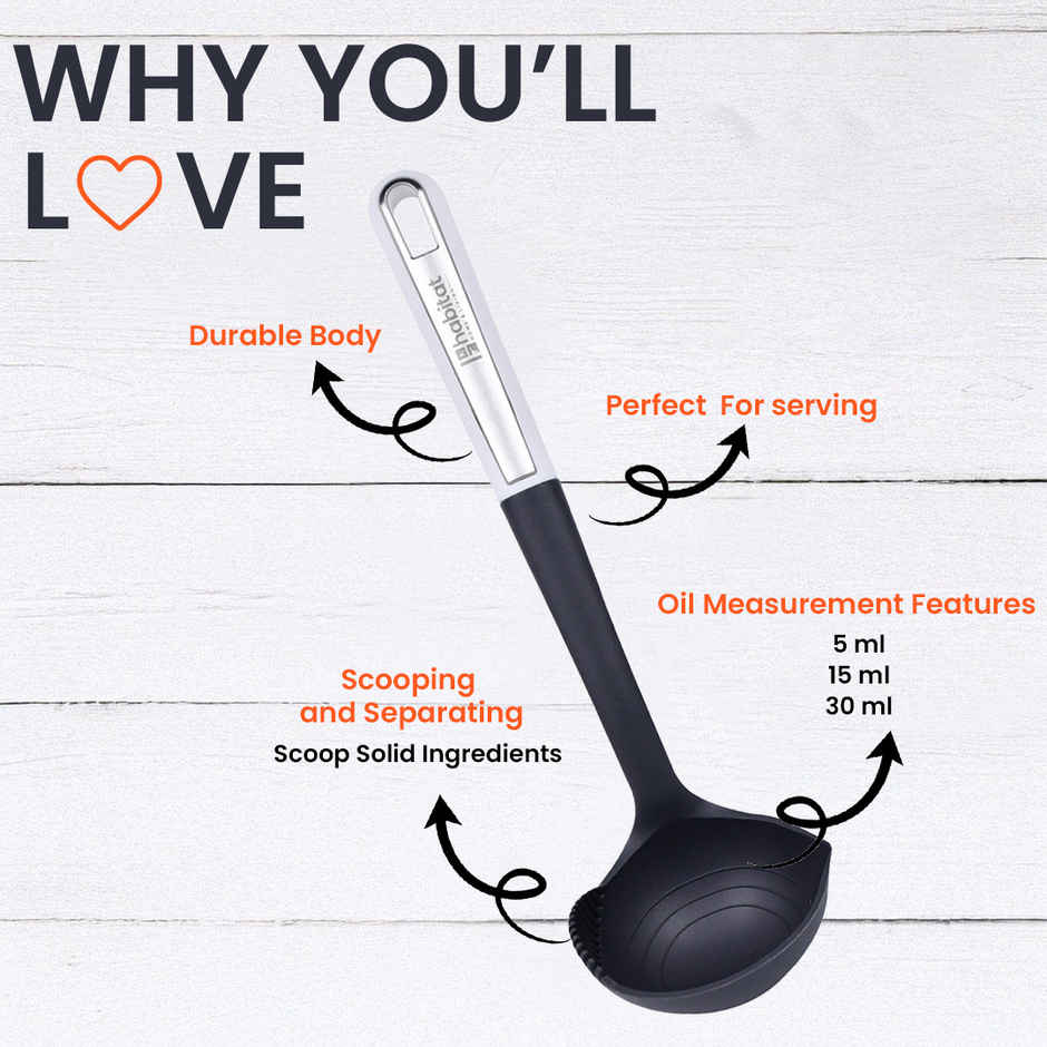 Habitat Premium Nylon Soup Ladle | Perfect Elegant Functionality | Hanging Loop | Dish Washer Safe