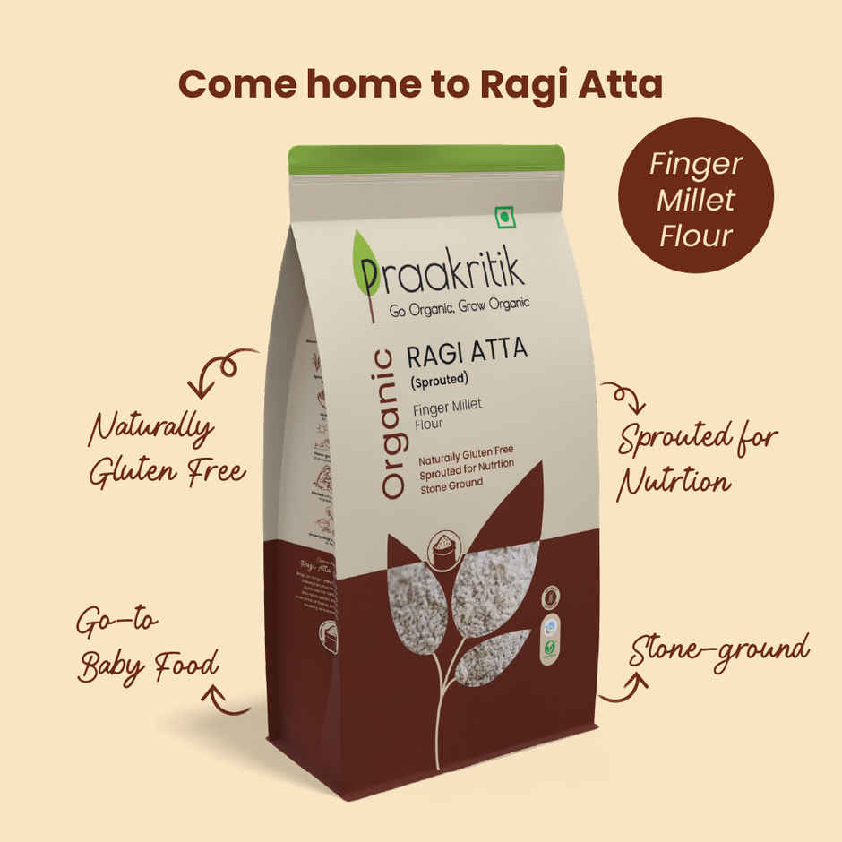Praakritik Organic Sprouted Ragi Atta