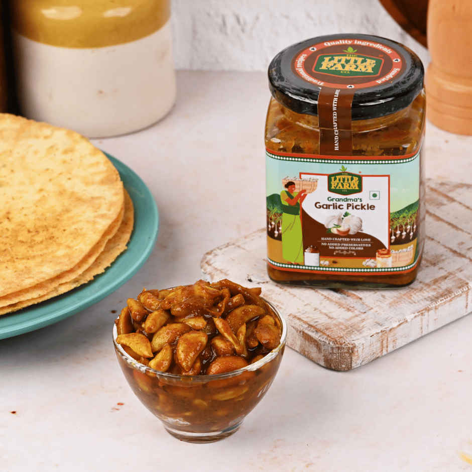 The Little Farm Co. Garlic Pickle | Achaar | Made with jaggery