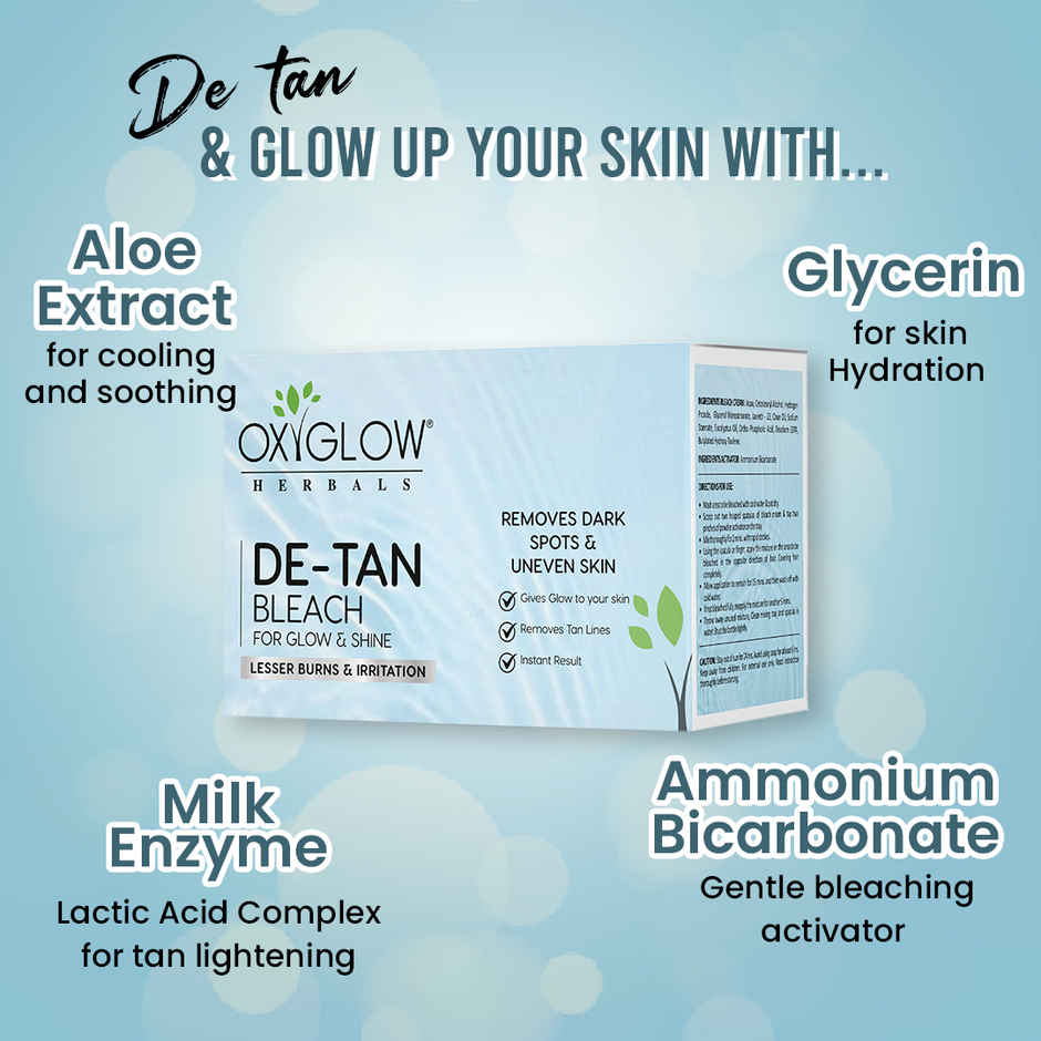 Oxyglow Herbals D-Tan Bleach Cream For Tan Removal - Skin Brightening | Skin Toning & Softening
