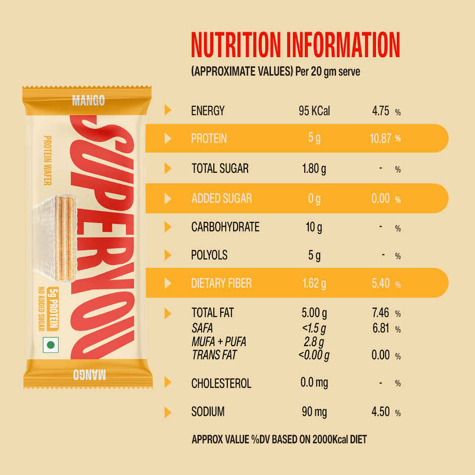 Superyou Mini Mango Protein Wafer Bar