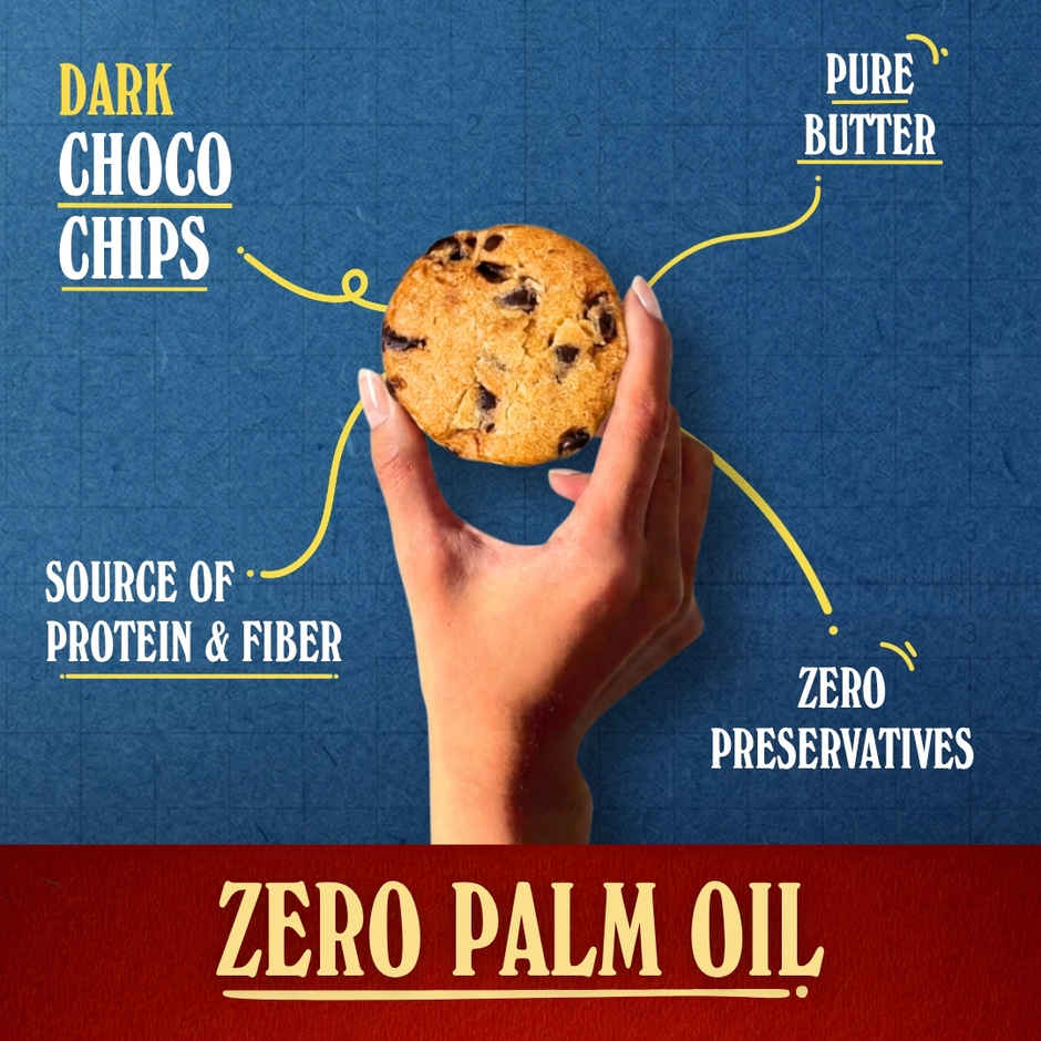 The Baker's Dozen Chocochip Cookies | Source of Protein & Fibre | Made with Dark Choco Chips