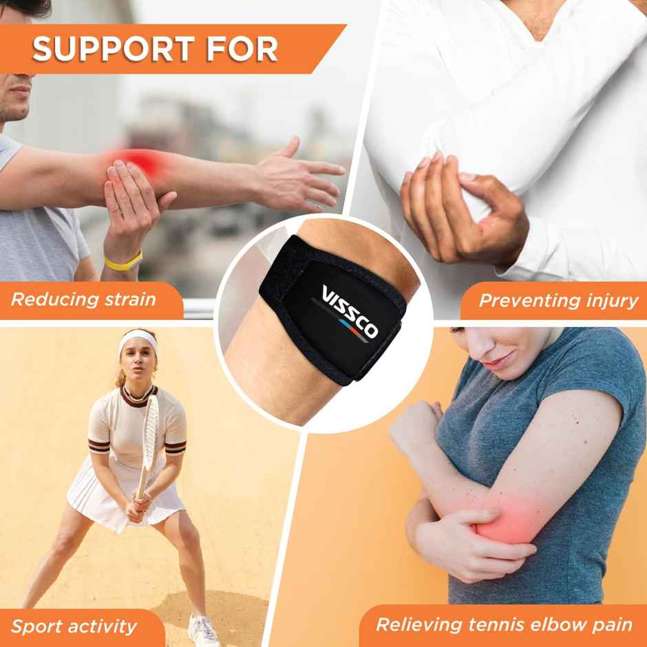 Vissco Tennis Elbow Support (Mild Support) Black