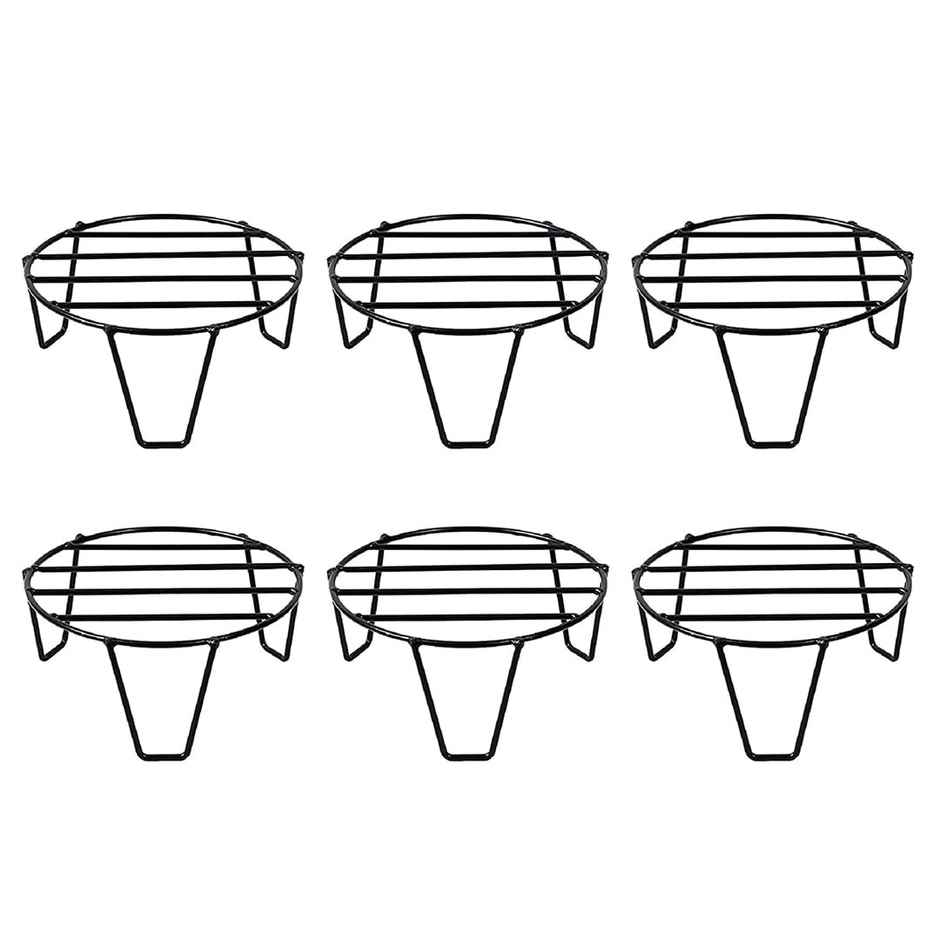 TrustBasket Eclips Stand | Black | Set of 6 | Strong Planter Stand for Balcony Garden & Home Decor