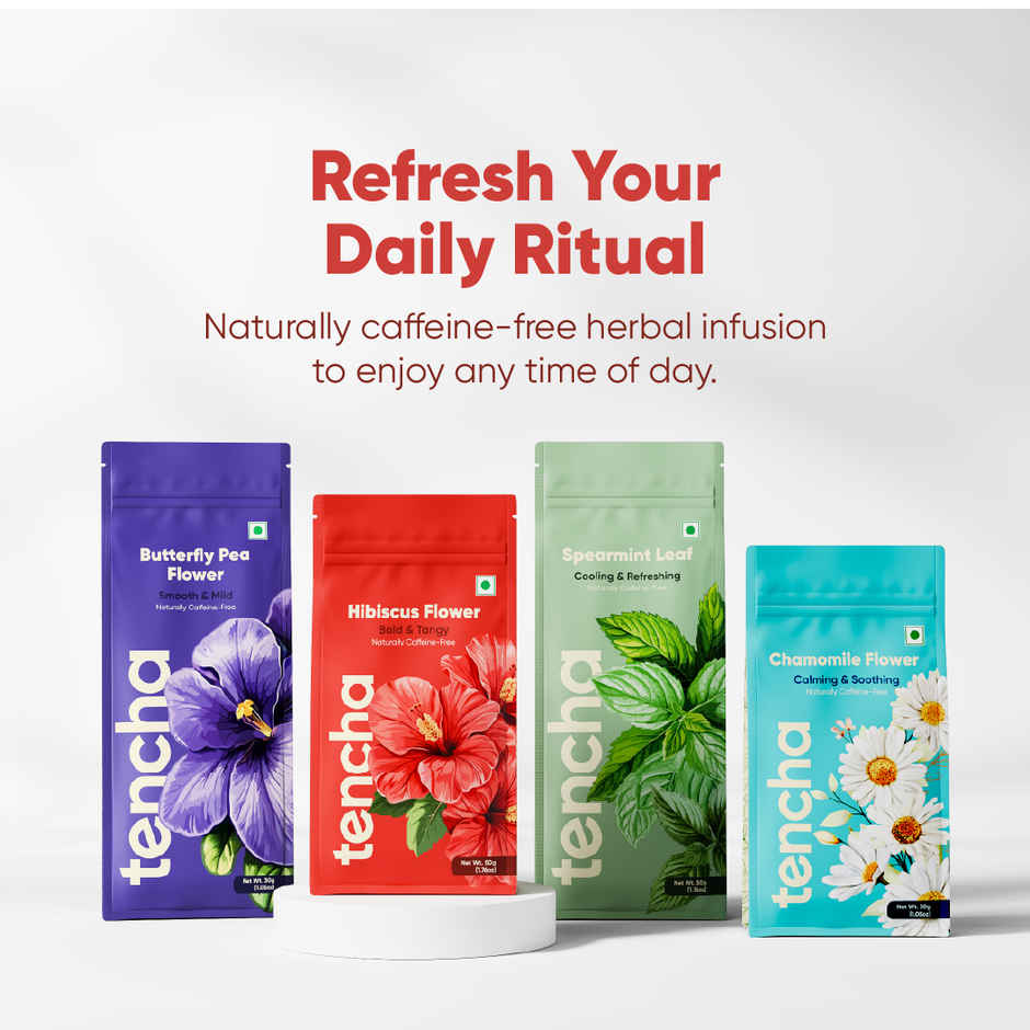 Tencha Hibiscus Flower Caffeine-Free Blue Tea Herbal Infusion