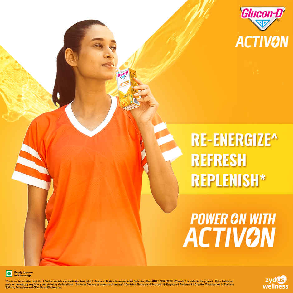 Glucon-D Activon Ready to Drink Beverage | Mango Flavour