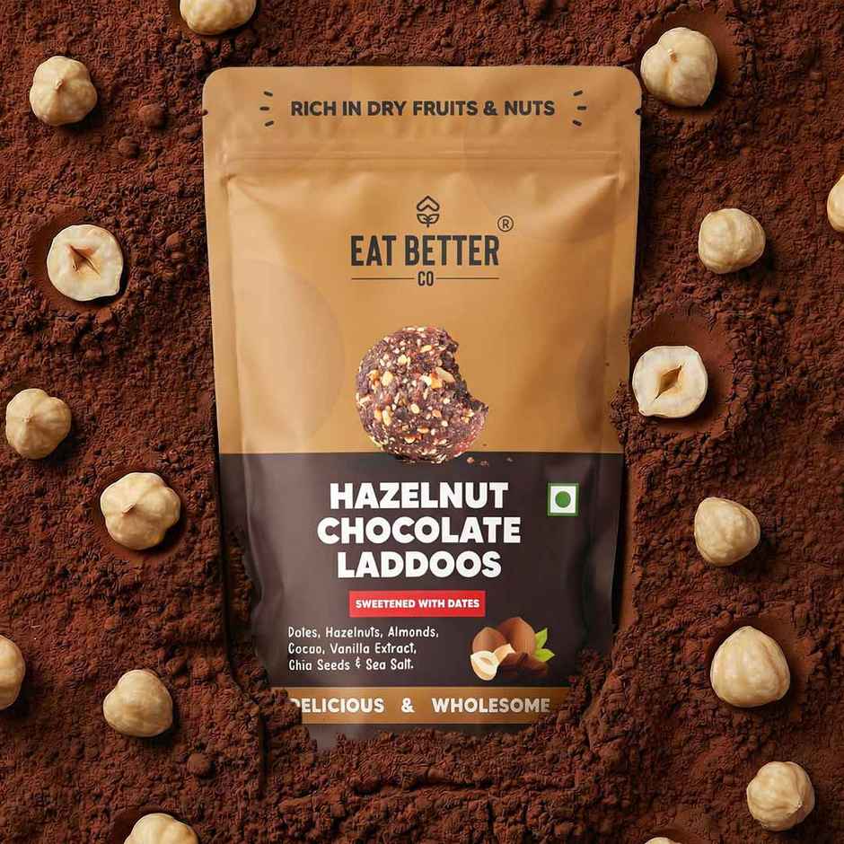 Eat Better Co Hazelnut & Chocolate Ladoos | No Added Sugar | High Protein | Truly Natural
