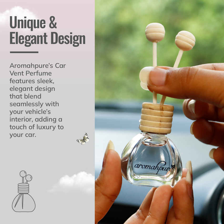 Aromahpure Car Perfume Vent Clip with Wooden Reed Stick | Musk Fragrance | Last upto 30 days
