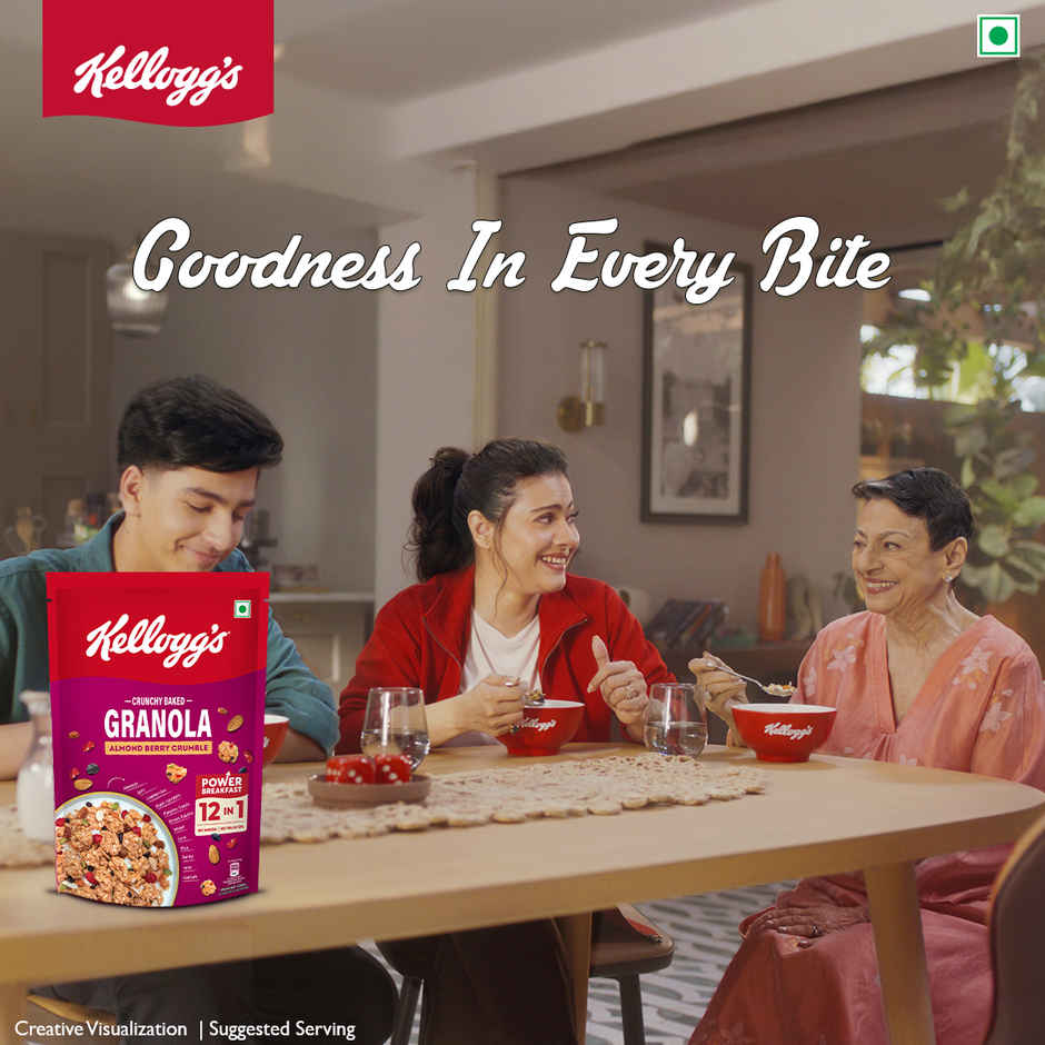 Kellogg's Crunchy Almond Berry Crumble Granola |12-In-1 Power Breakfast | No Maida No Palm Oil