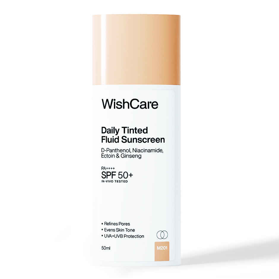 WishCare Daily Tinted Fluid Sunscreen SPF50PA++++ | M201 | All Skin Type | InVivo Tested