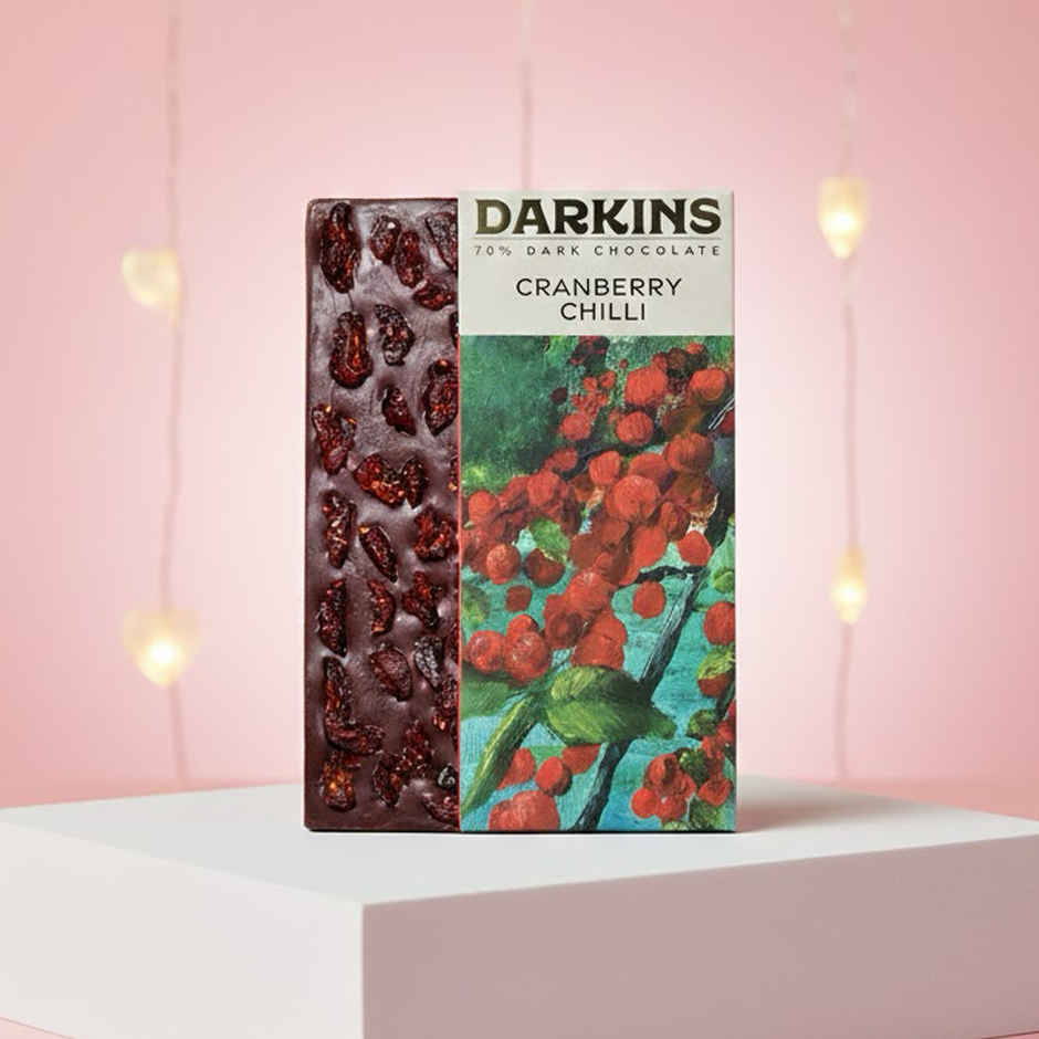 Darkins Indian Artisanal 70% Dark Cranberry & Chilli Chocolate