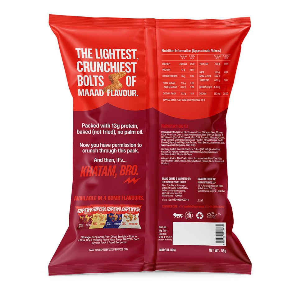SuperYou Power Puffs - Maaad Achaari | 13g protein | Multigrain, No Palm Oil, No Cholesterol