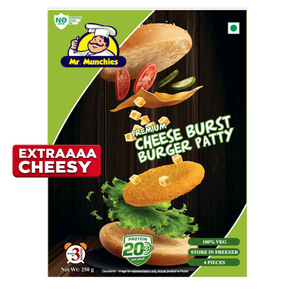 Mr. Munchies Premium Cheese Burst Burger Patty