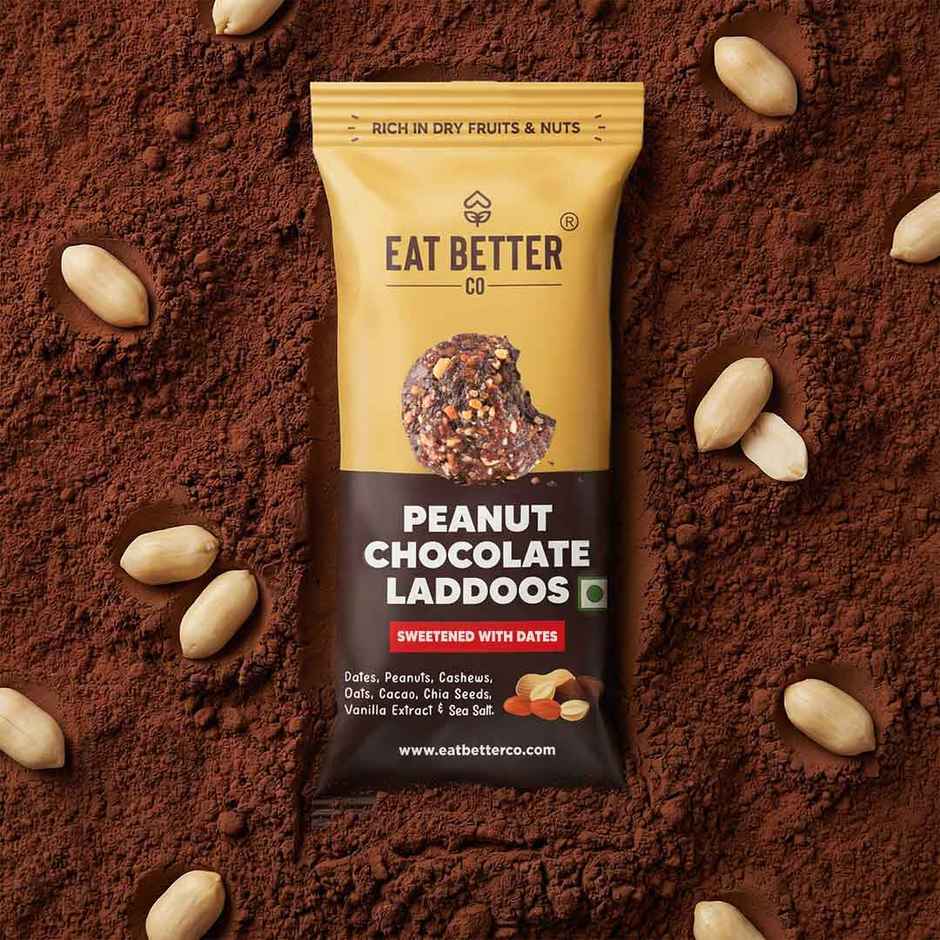 Eat Better Co Peanut & Chocolate Laddoos High Protein, Truly Natural
