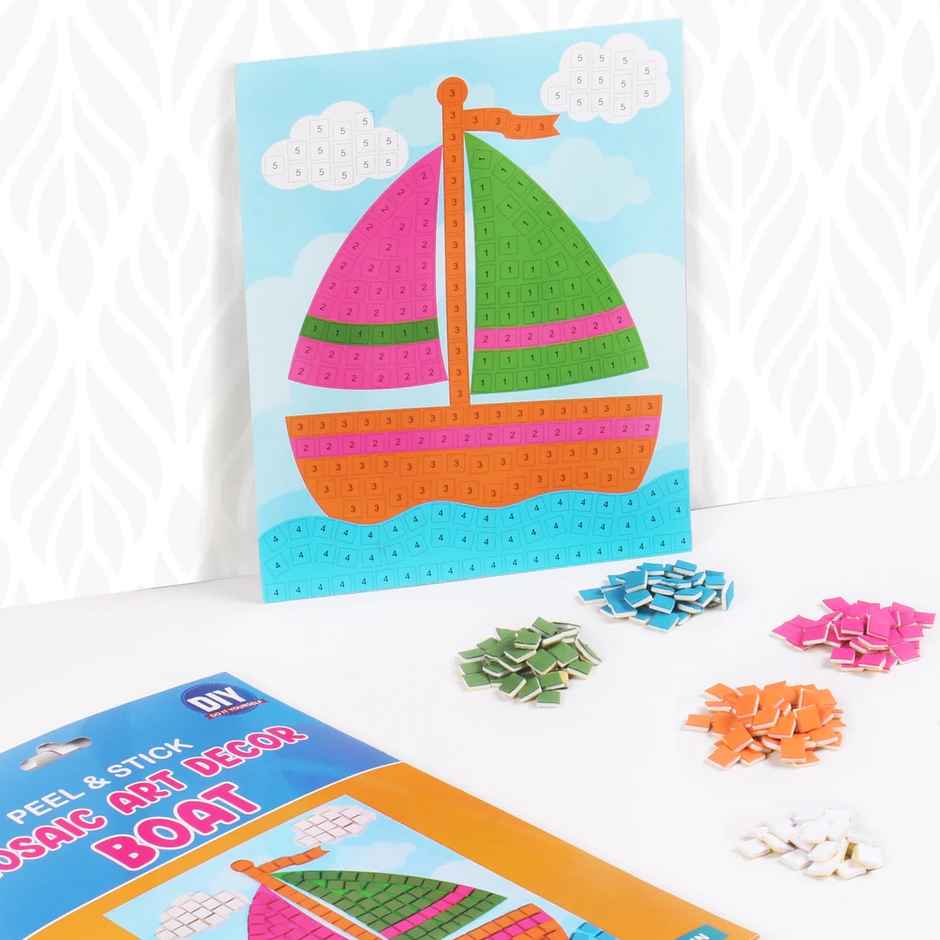 Itsy Bitsy Peel and Stick Mosaic Art Decor Sail Boat 21 x 17cm Lb
