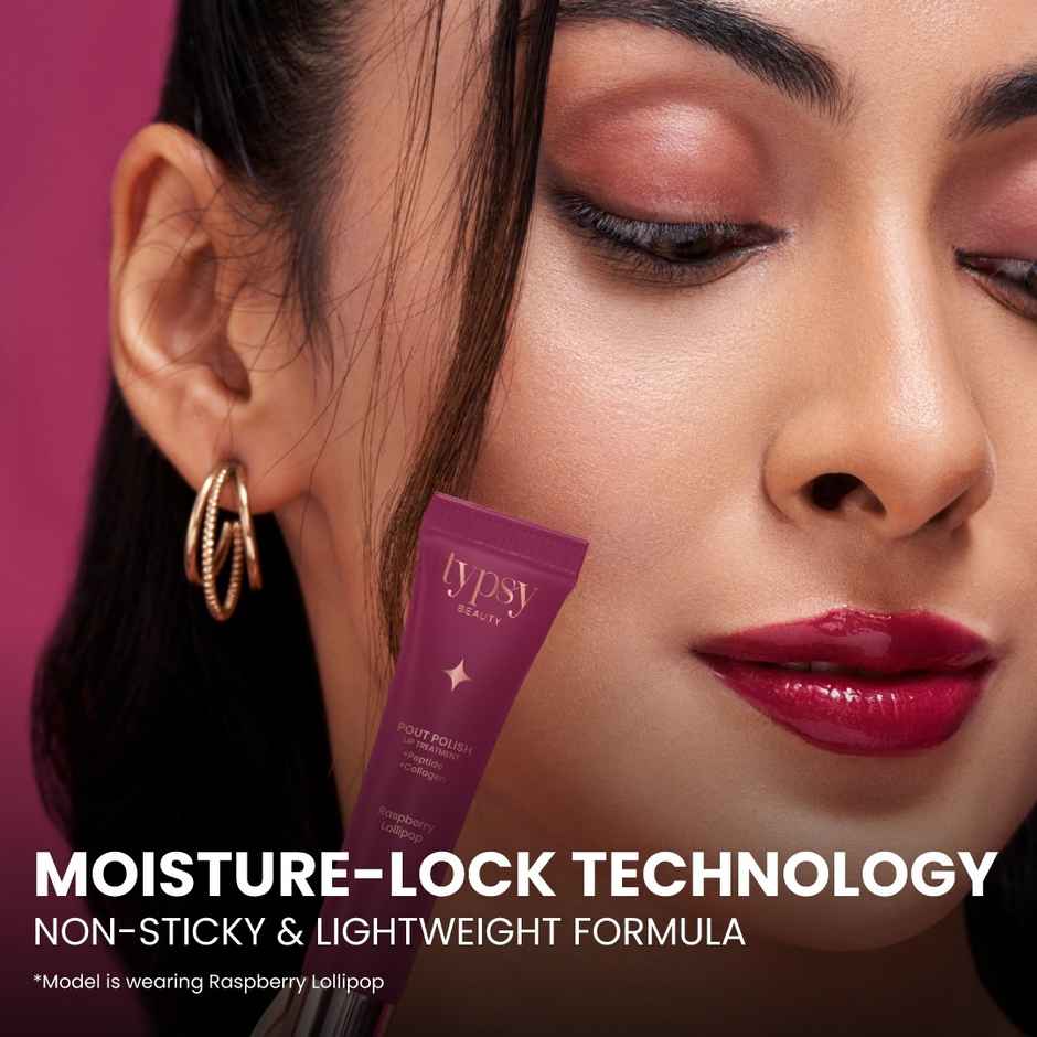 Typsy Beauty Pout Polish Peptide Lip Treatment Balm|Raspberry Lollipop |8Ml