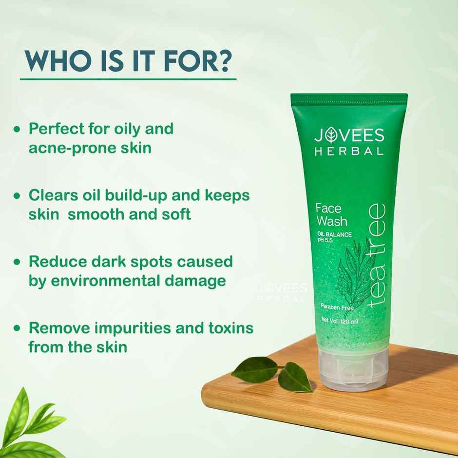 Jovees Herbal Tea Tree Oil Control Face Wash | Oily And Acne Prone Skin