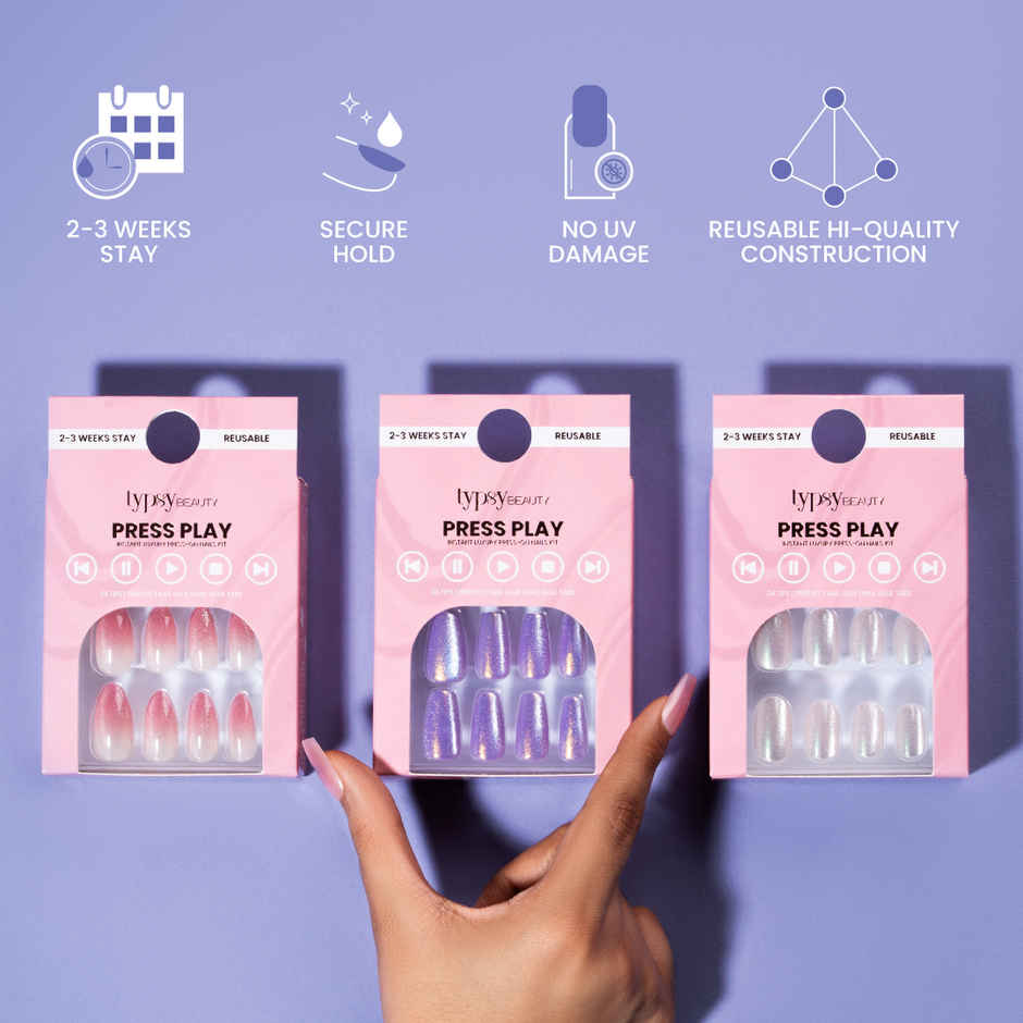 Typsy Beauty Press Play Instant Luxury Press-On Nails Kit - Champagne Shower 03