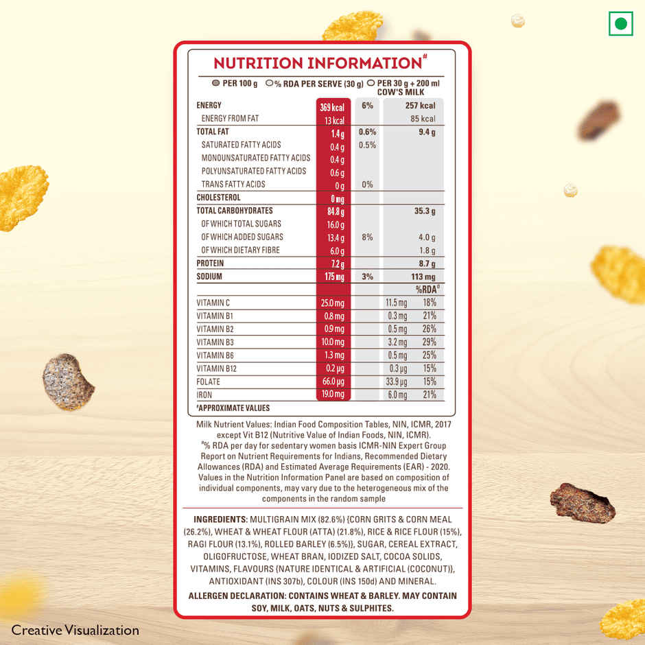 Kellogg's Multigrain Plus Corn Flakes | Power of 5 Grains | 6 Vitamins