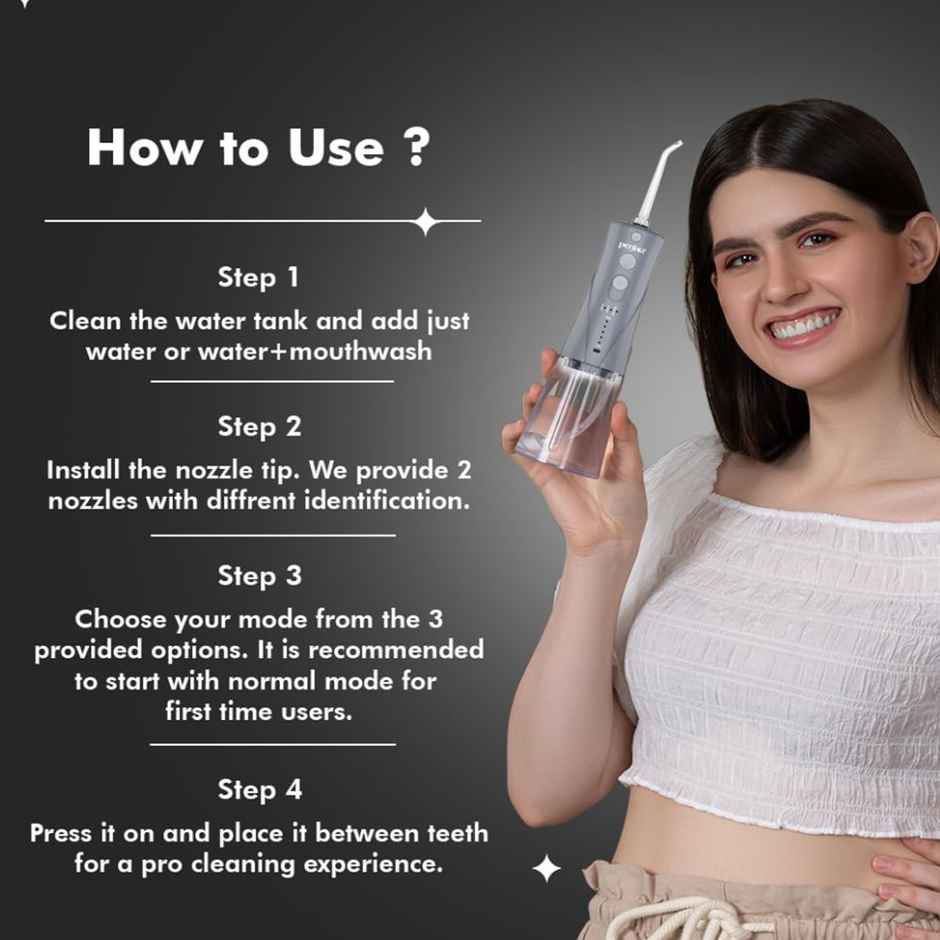 Perfora Power Dental Flosser - 3 Modes & 2 Nozzles