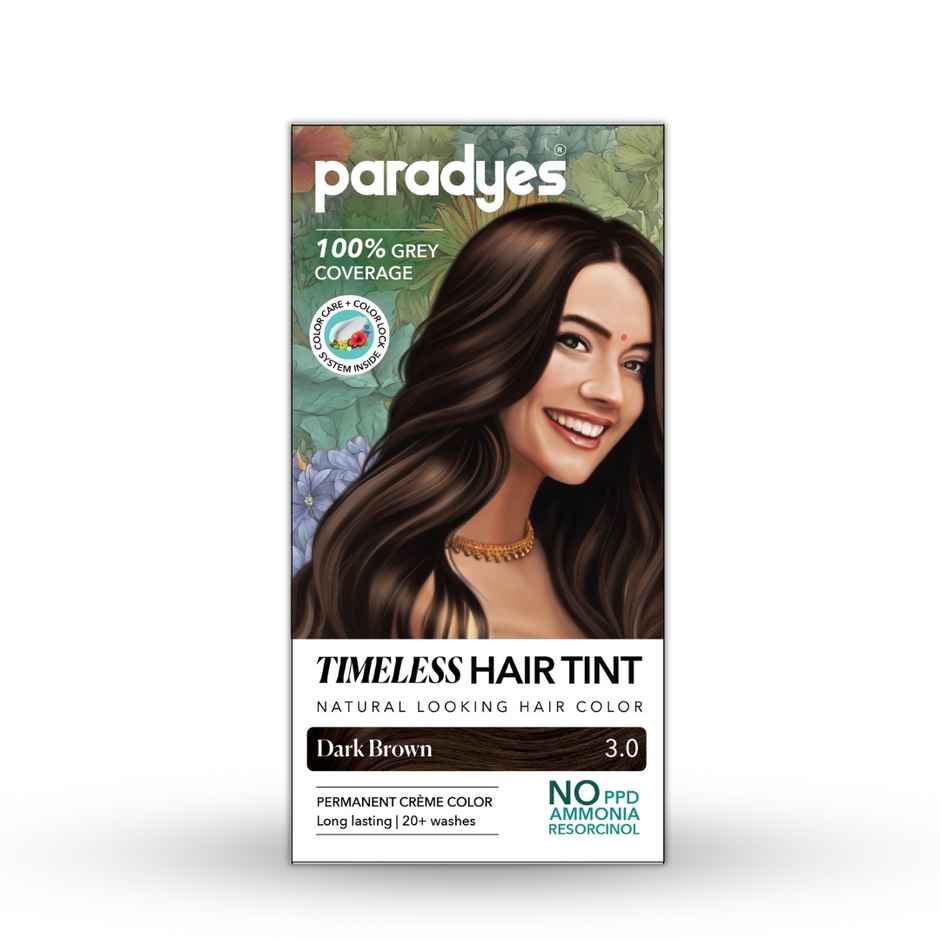Paradyes Mini Timeless Hair Tint Free of Ammonia, PDD & Resorcinol Hair Color | Dark Brown  3.0