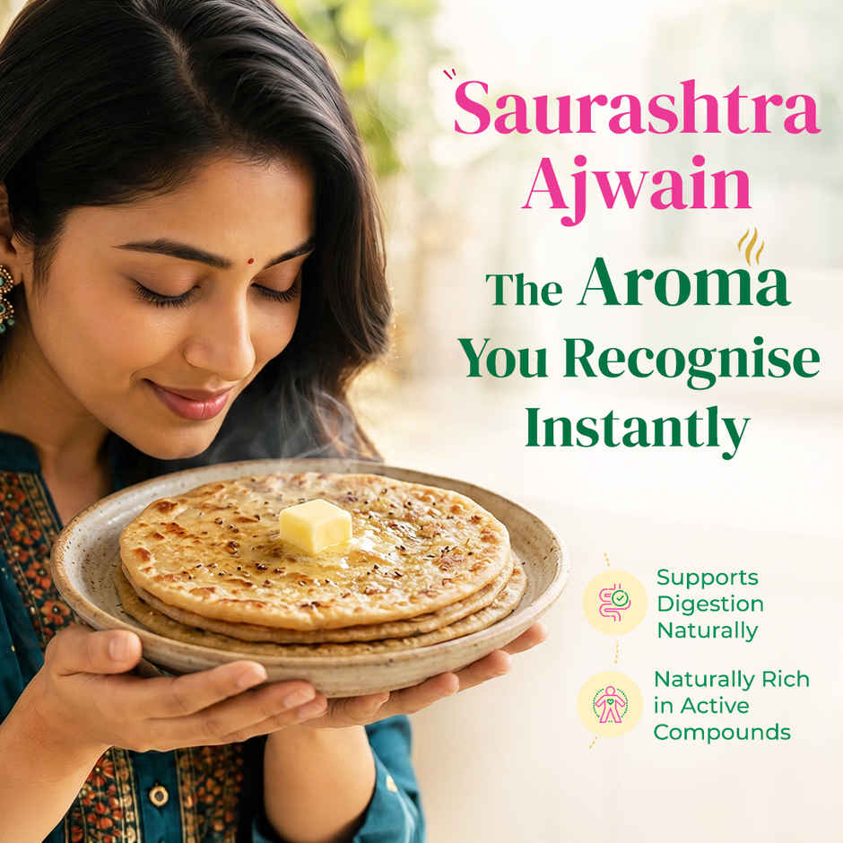 Khetika Saurashtra Ajwain Whole | Natural Oils | Strong Aroma | Zero Preservatives
