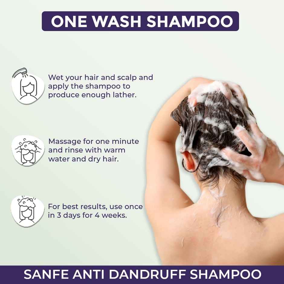 Sanfe Anti Dandruff One Wash Shampoo Removes Dandruff, Helps With Itching & Irritation