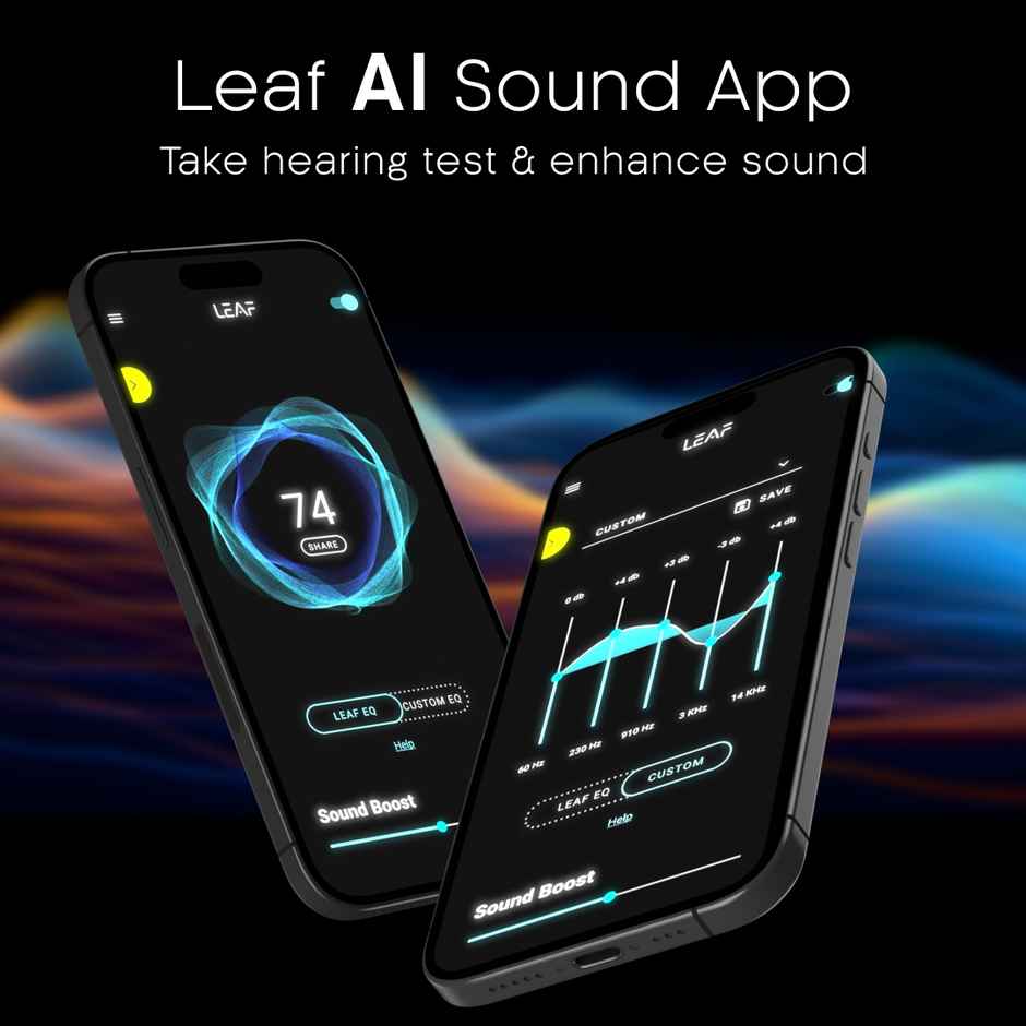 Leaf Rush X342 in Ear Neckband+ AI Sound App | 28H Playtime | 3 Modes | Midnight Blue
