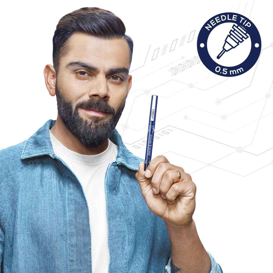 Luxor Schneider LX Max Refillable Roller Ball Pen | Pack of 3 | Blue | 1000 mtrs Plus Writing Length